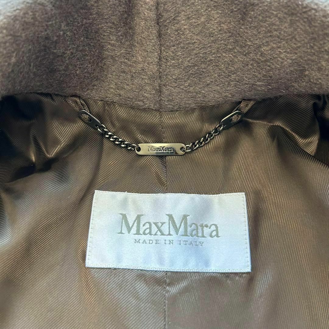 極美品 MaxMara 白タグ 現行 キャメルアンゴラ ベルテッドガウンコート