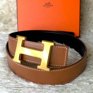 エルメス(Hermes)の【極美品】エルメス ベルト コンスタンス リバーシブル 茶 黒 ゴールド 60(ベルト)