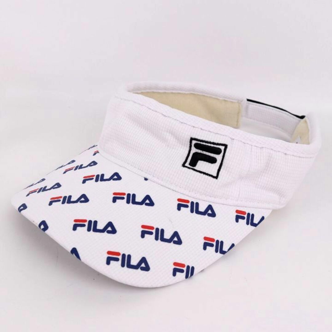 FILA(フィラ)のフィラ ゴルフ サンバイザー ロゴ ゴルフウエア ブランド 帽子 レディース ホワイト FILA レディースの帽子(その他)の商品写真