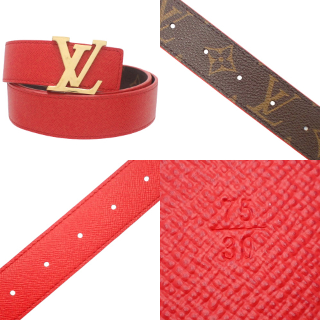 LOUIS VUITTON(ルイ・ヴィトン) モノグラム リバーシブル サンチュール ベルト ベルト アパレル ファッション小物 75/30 モノグラムキャンバス レザー ブラウン茶 レッド赤 ゴールド金具 M9498 レディース 40802072295【中古】【アラモード】 【美品】ルイヴィトン M9498 モノグラムベルト80/32
