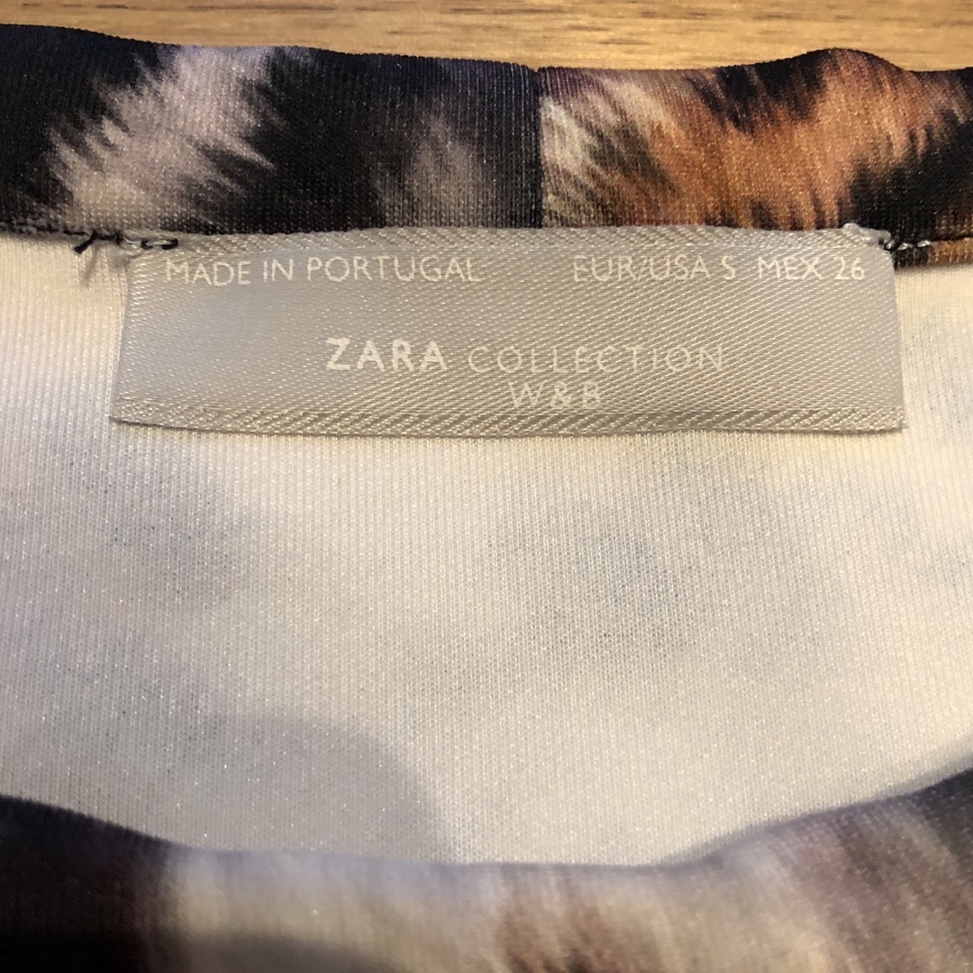 ZARA(ザラ)のZARA ザラ　豹柄 レオパード フリルワンピース チュニック Tシャツ レディースのワンピース(ミニワンピース)の商品写真