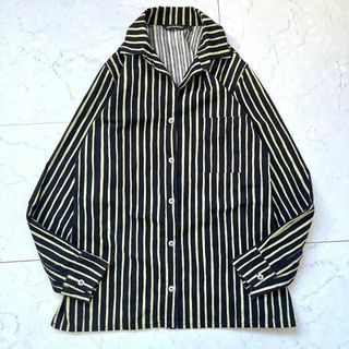 マリメッコ(marimekko)の【マリメッコ】美品ヨカポイカ ストライプ シャツブラウス 黒黄marimekko(シャツ/ブラウス(長袖/七分))