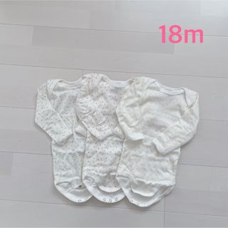 プチバトー(PETIT BATEAU)のプチバトー　長袖ボディ3枚組　18m (ロンパース)