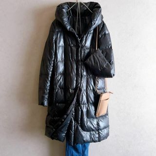 ICB - 595*大きい42 ICB フォックスファー カシミヤ混 ダウンコート.の