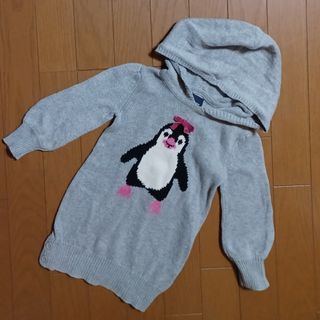 ベビーギャップ(babyGAP)のBaby GAP   ロング丈ニット パーカー 90㎝(ニット)