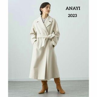ANAYI - (ANAYI) アルパカシャギー ノーカラー ロングコート 36の通販 ...