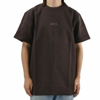 【JAVA】ボーラー BALR. Tシャツ メンズ カットソー クルーネック 半袖 ロゴメタルプレート ブラウン Q-SERIES STRAIGHT T-SHIRT【送料無料】(Tシャツ/カットソー(半袖/袖なし))