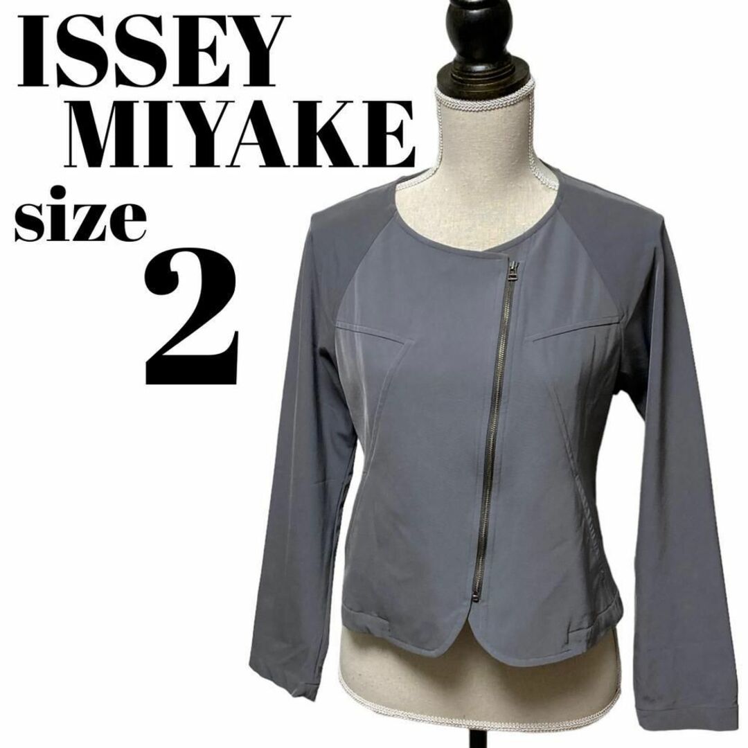 21980円 ノーカラー ジャケット イッセイミヤケ MIYAKE ブルゾン 希少