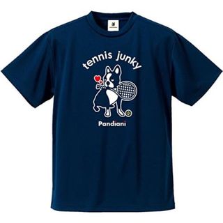 サッカージャンキー(soccer junky)のクラウディオ・パンディアーニ テニスウェア 半袖Tシャツ紺TJ18002メンズM(ウェア)