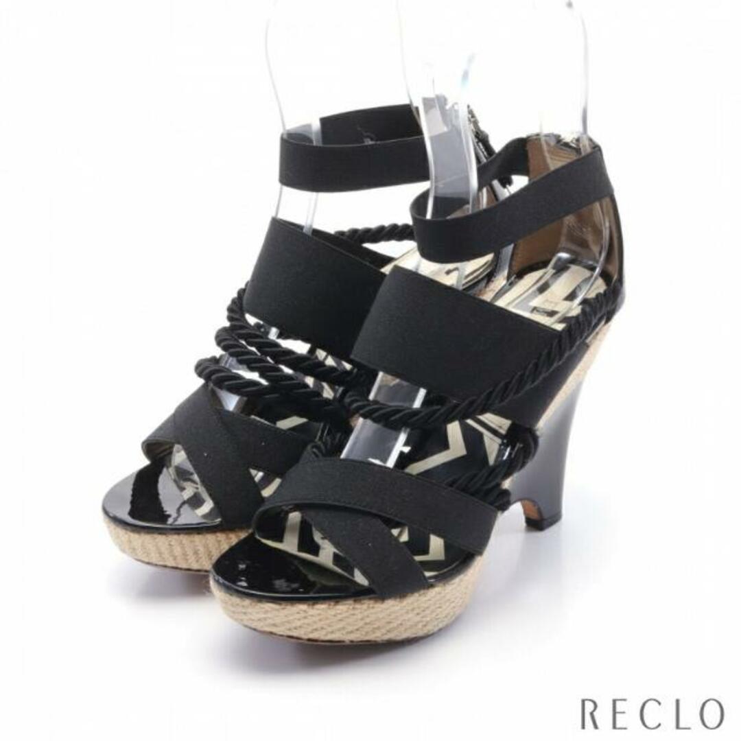 EMILIO PUCCI(エミリオプッチ)の ウェッジソール サンダル ファブリック ブラック レディースの靴/シューズ(サンダル)の商品写真
