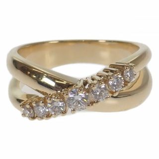 【中古】【Aランク】MIKIMOTO ミキモト ダイヤモンド クロス リング 指輪 K18YG イエローゴールド 約9号 0.29ct ジュエリー アクセサリー【ISEYA】(リング(指輪))