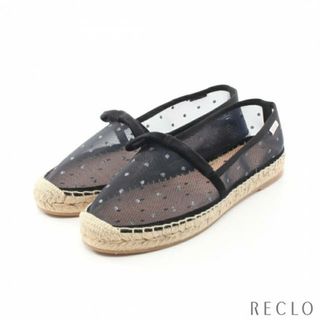 レッドヴァレンティノ(RED VALENTINO)の スリッポン リボン メッシュ スエード ブラック エスパドリーユ(スリッポン/モカシン)