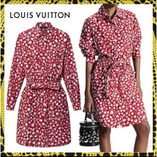 ルイヴィトン(LOUIS VUITTON)の限定値下げLOUISVUITTON×草間彌生 ドットモノグラムシャツドレス(ひざ丈ワンピース)