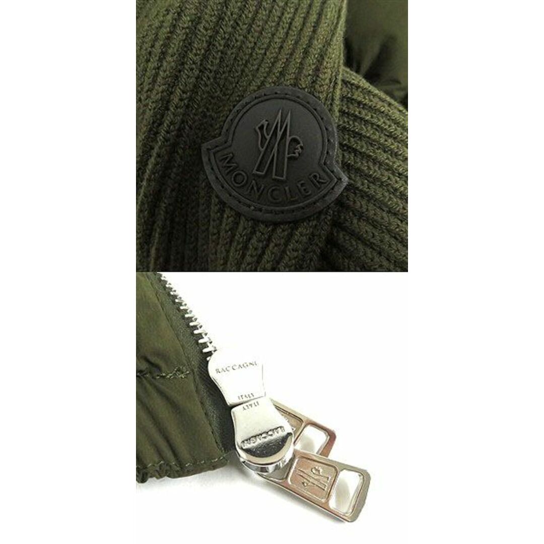 MONCLER(モンクレール)の美品□2020年製 MONCLER/モンクレール CARDIGAN TRICOT ロゴワッペン WZIP ニットブルゾン/ダウンジャケット カーキ XL 国内正規品 メンズ メンズのジャケット/アウター(ダウンジャケット)の商品写真