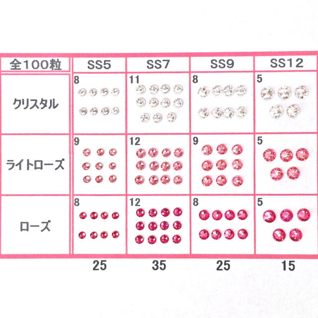 SWAROVSKI(スワロフスキー)の♡*゜スワロフスキー【ネイルサイズ】ローズピンクmix＋パープルmix コスメ/美容のネイル(デコパーツ)の商品写真