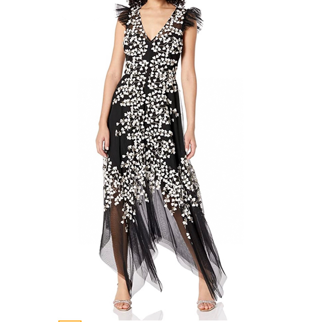 ❤️BCBGMAXAZRIA新作新品　白、黒、花柄ロングワンピース　ドレス　2色ワンピース