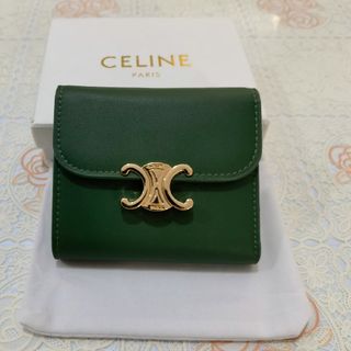 ◆CELINE セリーヌ Cチャーム キルティング 長財布 ネイビー◆