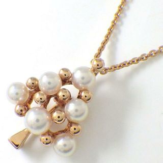 ミキモト(MIKIMOTO)のミキモト MIKIMOTO ネックレス 兼 ブローチ クリスマスツリー モチーフ 6ポイント パール 3.5-4.5mm珠 K18PG 【中古】(ネックレス)