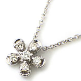 スタージュエリー(STAR JEWELRY)のスタージュエリー STAR JEWELRY ネックレス フラワーモチーフ ダイヤモンド 0.06ct K10WG 【中古】(ネックレス)