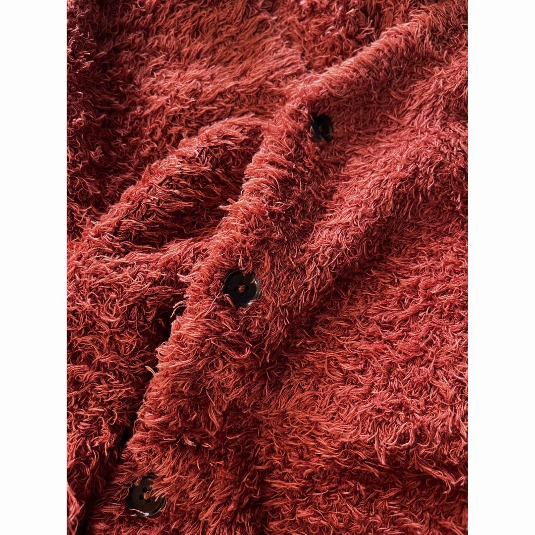 LIDNM FEATHER YARN LOOSE CARDIGAN ORANGE LIDNM FEATHER YARN LOOSE CARDIGAN ORANGE