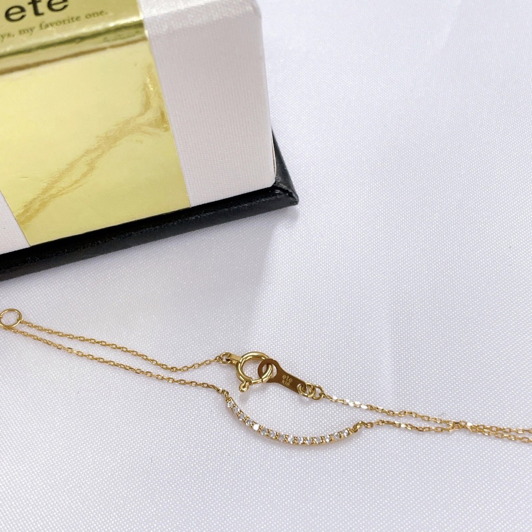 ete】K18 0.06ctダイヤモンドネックレス-