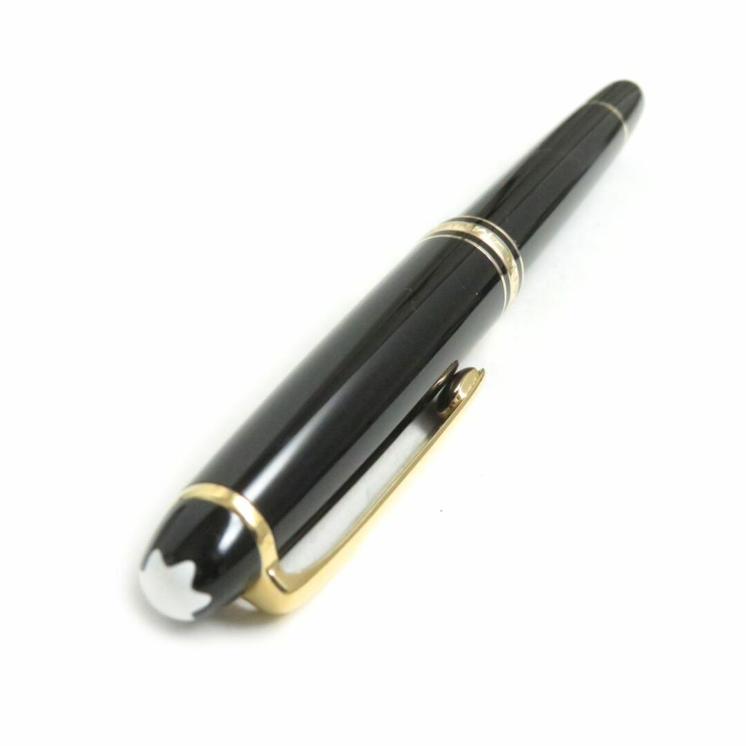 美品□MONTBLANC/モンブラン マイスターシュテュック ホワイトスター キャップ式 ボールペン ブラック×ゴールド ドイツ製 筆記確認済◎