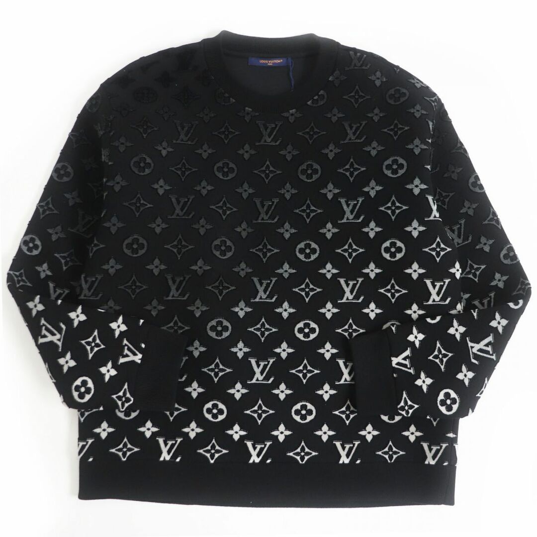 LOUIS VUITTON(ルイヴィトン)の未使用品□23AW LOUIS VUITTON/ルイヴィトン 1AAU84 グラディエント モノグラム フィルクーペ スウェットシャツ/トレーナー 黒 XL 伊製 メンズのトップス(ニット/セーター)の商品写真