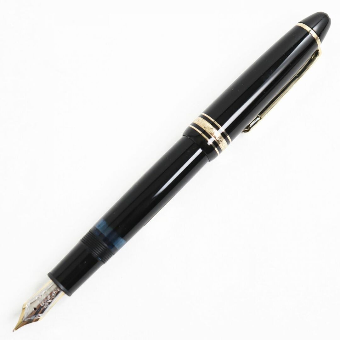 約14cmグリップ幅極美品●MONTBLANC モンブラン マイスターシュテュック No146 ペン先14K Mニブ ホワイトスター 万年筆 ブラック×ゴールド