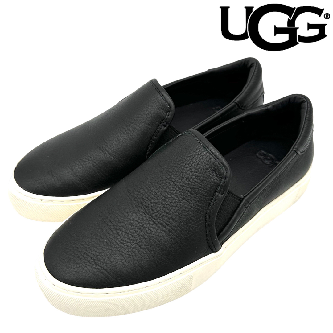 UGG - 〈美品〉UGG アグ【23cm】レザー スリッポン スニーカー 黒