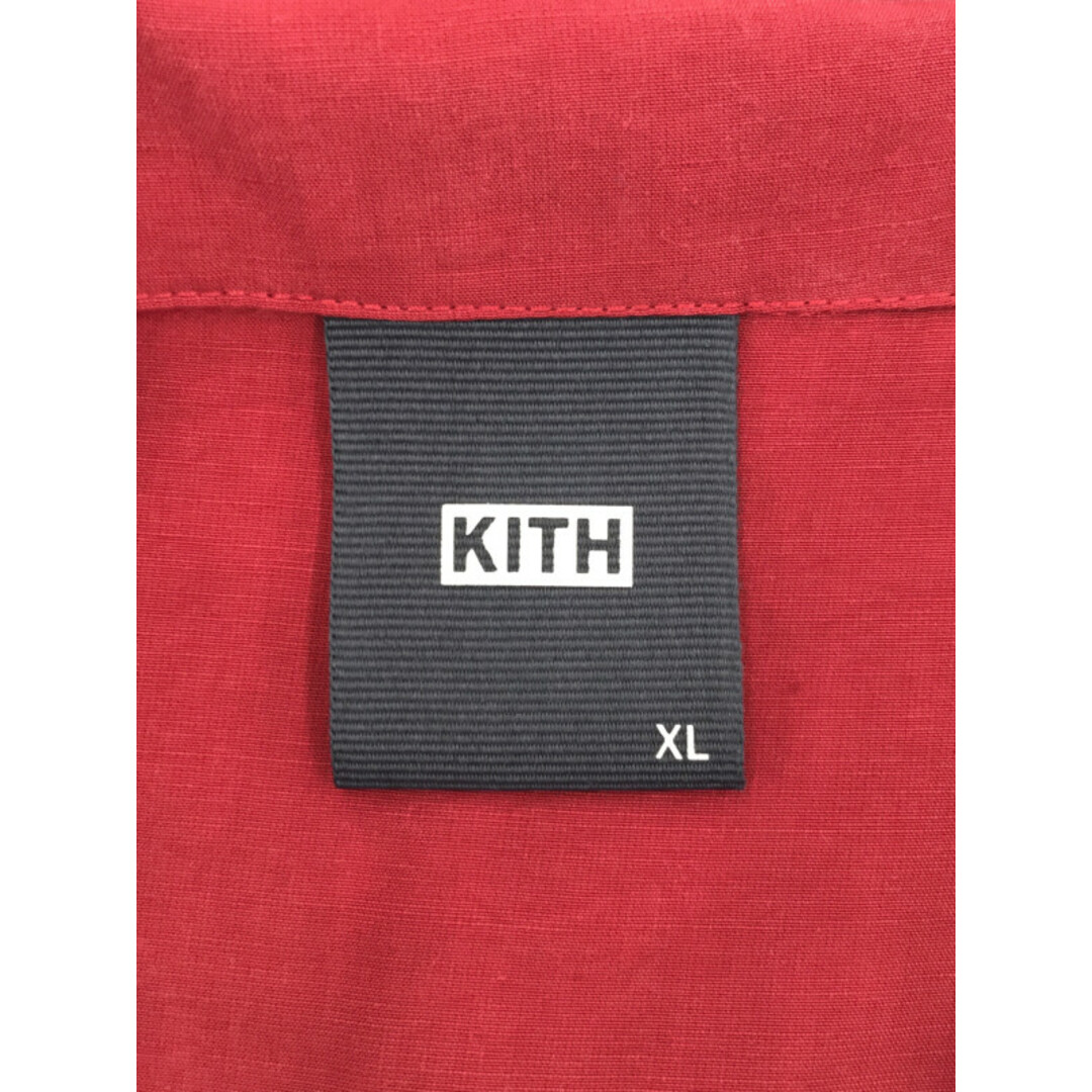 KITH NYC キスニューヨークシティ 23SS ロゴ刺繍キュプラリヨセルオープンカラーシャツ レッド XL メンズのトップス(シャツ)の商品写真