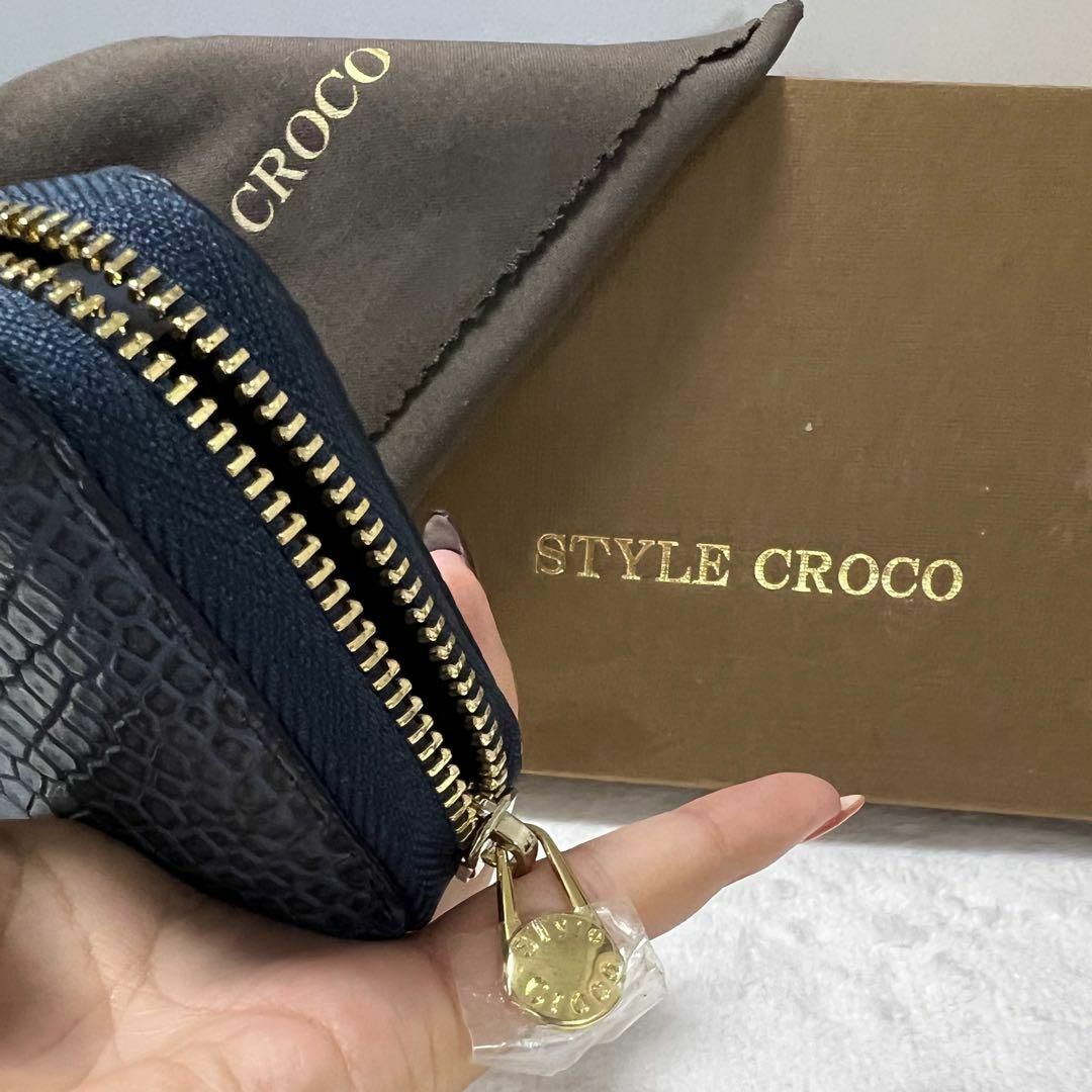 新品未使用 style croco 長財布 クロコ ラウンドジップ クロコダイル レディースのファッション小物(財布)の商品写真