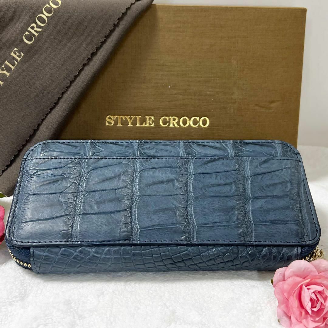 新品未使用 style croco 長財布 クロコ ラウンドジップ クロコダイル レディースのファッション小物(財布)の商品写真
