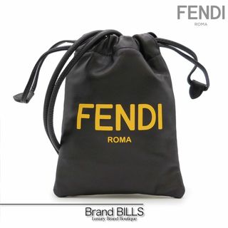 フェンディ(FENDI)の未使用品 フェンディ フォンホルダー 携帯ケース ポーチ 巾着バッグ 2WAY ナッパレザー ブラック(その他)