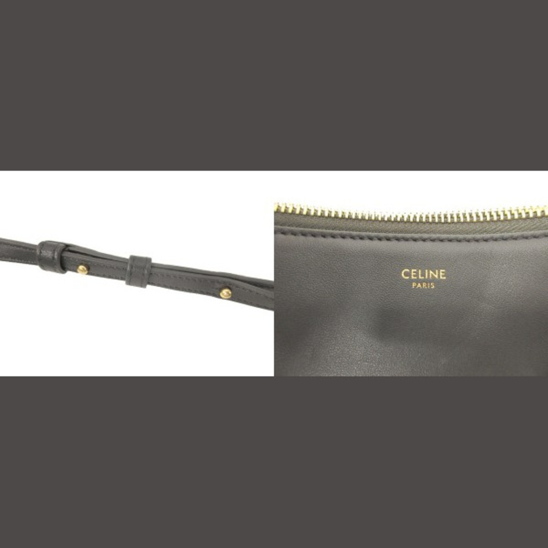 celine - セリーヌ CELINE トリオ ショルダー バッグ チャコールグレー
