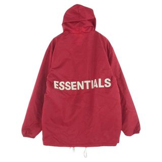 フィアオブゴッド(FEAR OF GOD)のFEAR OF GOD フィアオブゴッド ジャケット ESSENTIALS エッセンシャルズ FOG NYLON HOODIE JACKET フード コーチジャケット レッド系 L【新古品】【未使用】【中古】(その他)