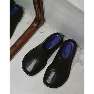 lawgy leather stitch shoes (black)