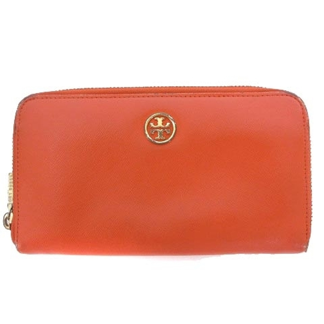 Tory Burch(トリーバーチ)のトリーバーチ 長財布 ウォレット ラウンドファスナー ロゴ レザー オレンジ レディースのファッション小物(財布)の商品写真