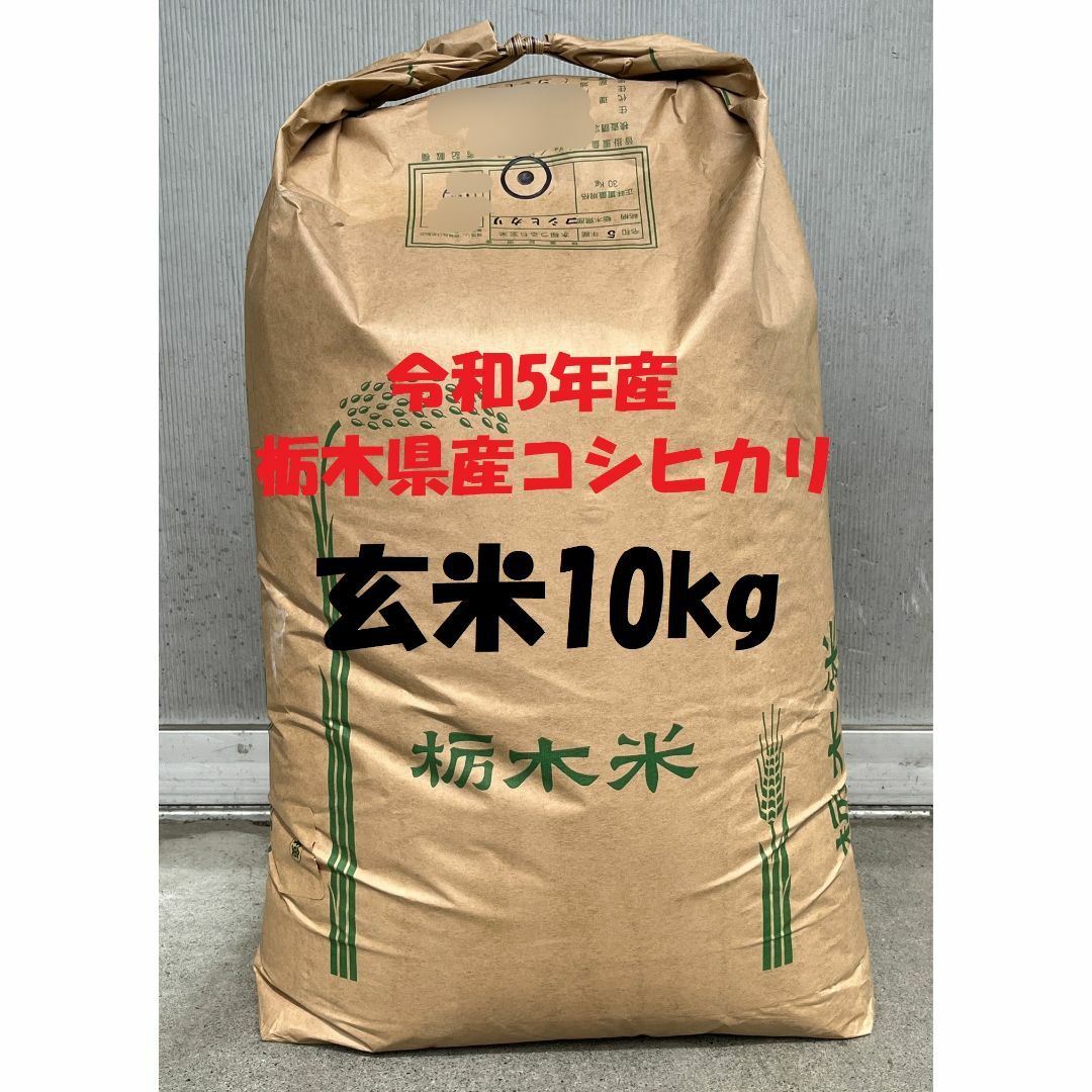 令和5年産　栃木県産コシヒカリ　検査1等　玄米10kg(精米無料) 食品/飲料/酒の食品(米/穀物)の商品写真