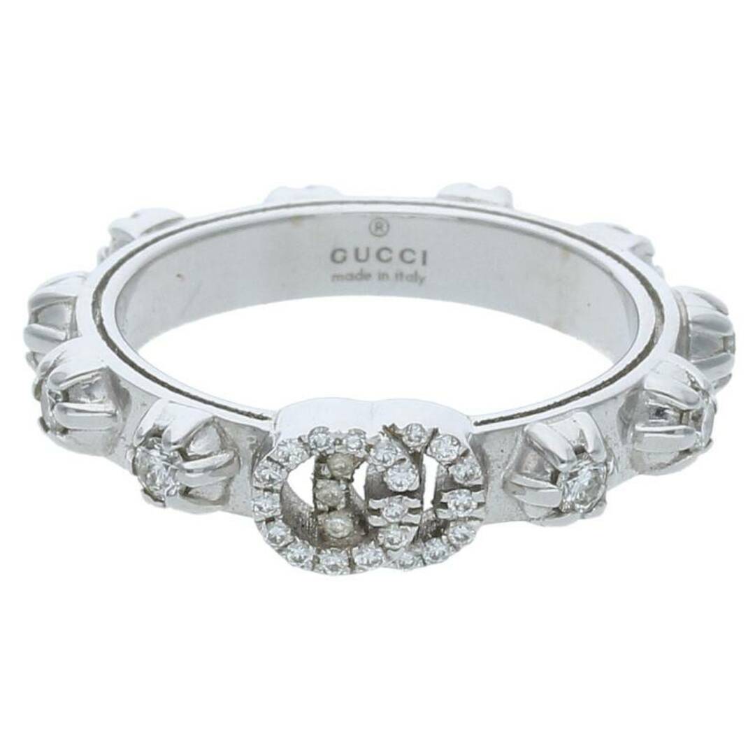 Gucci(グッチ)のグッチ K18WGフルダイヤGGリング メンズ 9号 メンズのアクセサリー(リング(指輪))の商品写真