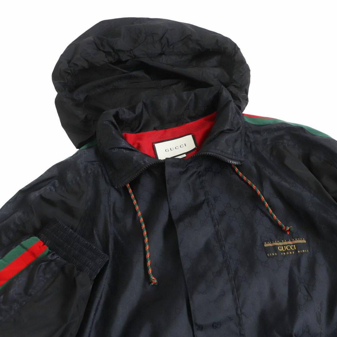 Gucci - 美品□GUCCI/グッチ 618891 GGジャガード ウェブライン フード