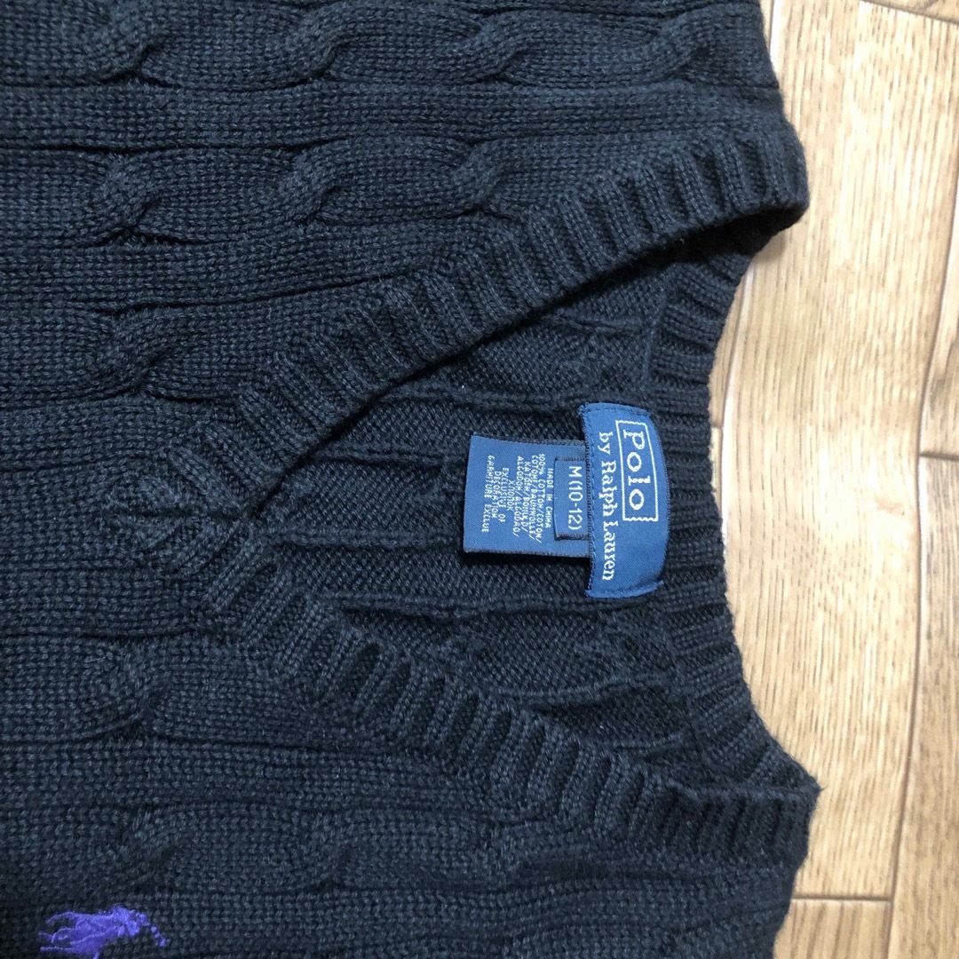 POLO RALPH LAUREN(ポロラルフローレン)のラルフローレン　黒　ベスト　Ｍ10-12 スクール キッズ/ベビー/マタニティのキッズ服女の子用(90cm~)(ニット)の商品写真