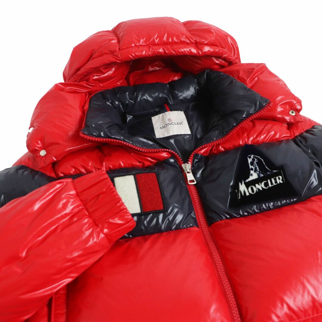 美品□19-20AW MONCLER/モンクレール GARY GIUBBOTTO ゲイリー ロゴワッペン ダブルZIP フーデッド ダウンジャケット レッド 3 正規品 美品 モンクレール ダウンジャケット 赤 モンクラー moncler 3