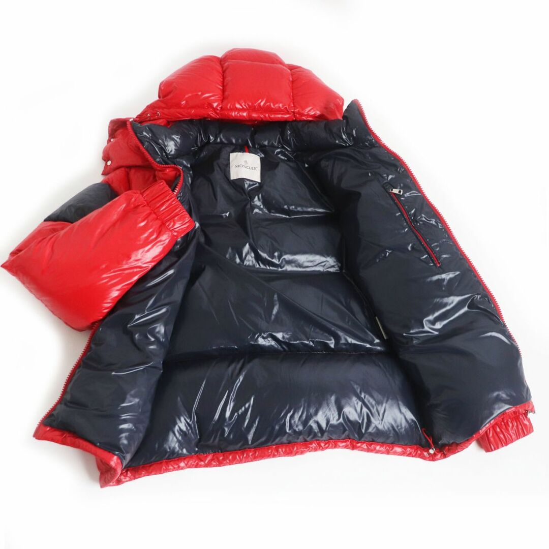 美品□19-20AW MONCLER/モンクレール GARY GIUBBOTTO ゲイリー ロゴワッペン ダブルZIP フーデッド ダウンジャケット レッド 3 正規品 美品 モンクレール ダウンジャケット 赤 モンクラー moncler 3