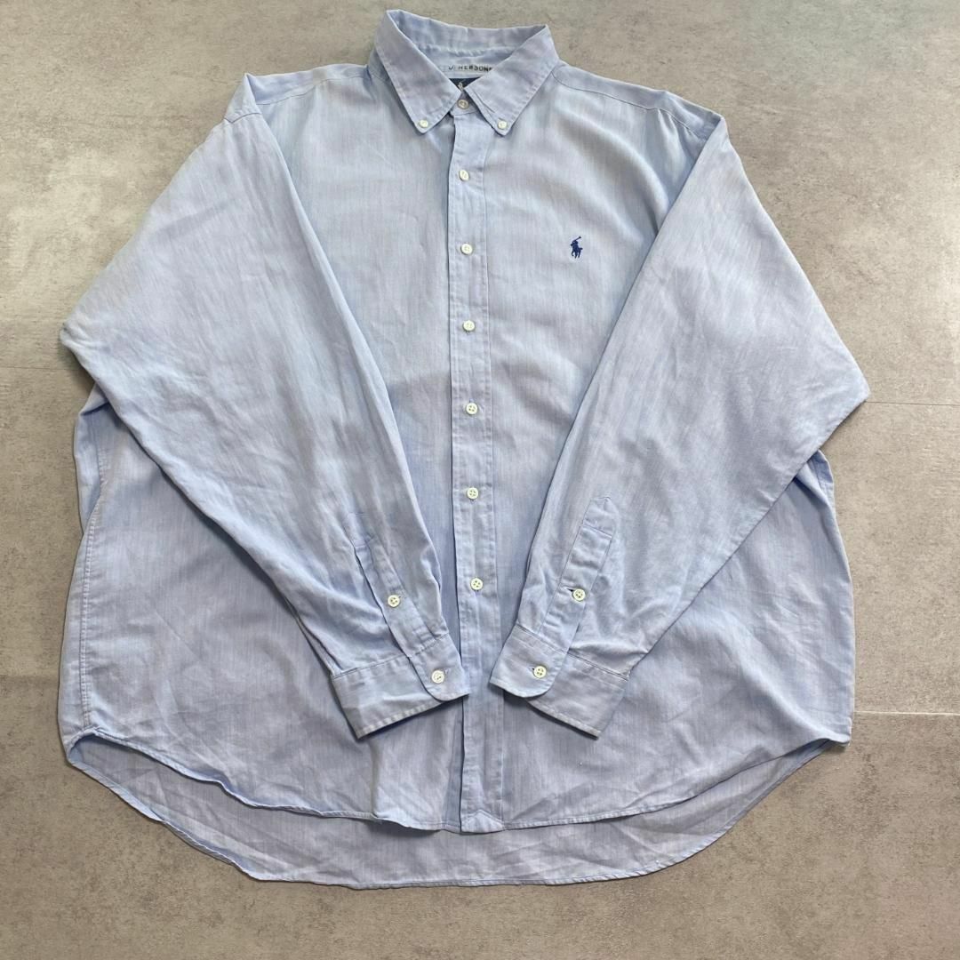 Ralph Lauren(ラルフローレン)のラルフローレン　人気デザイン　BLAKE　長袖シャツ　古着　ライトブルー　XL メンズのトップス(シャツ)の商品写真