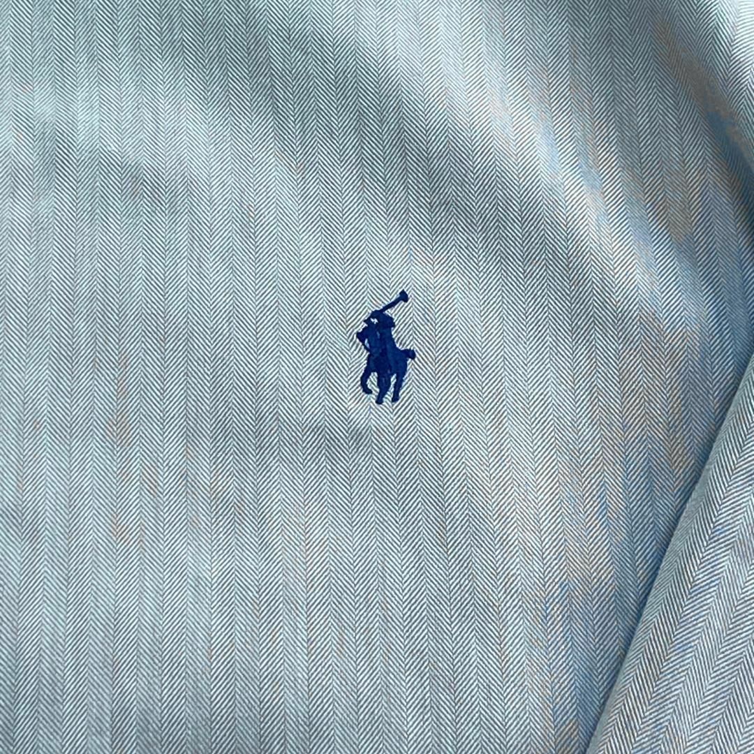 Ralph Lauren(ラルフローレン)のラルフローレン　人気デザイン　BLAKE　長袖シャツ　古着　ライトブルー　XL メンズのトップス(シャツ)の商品写真