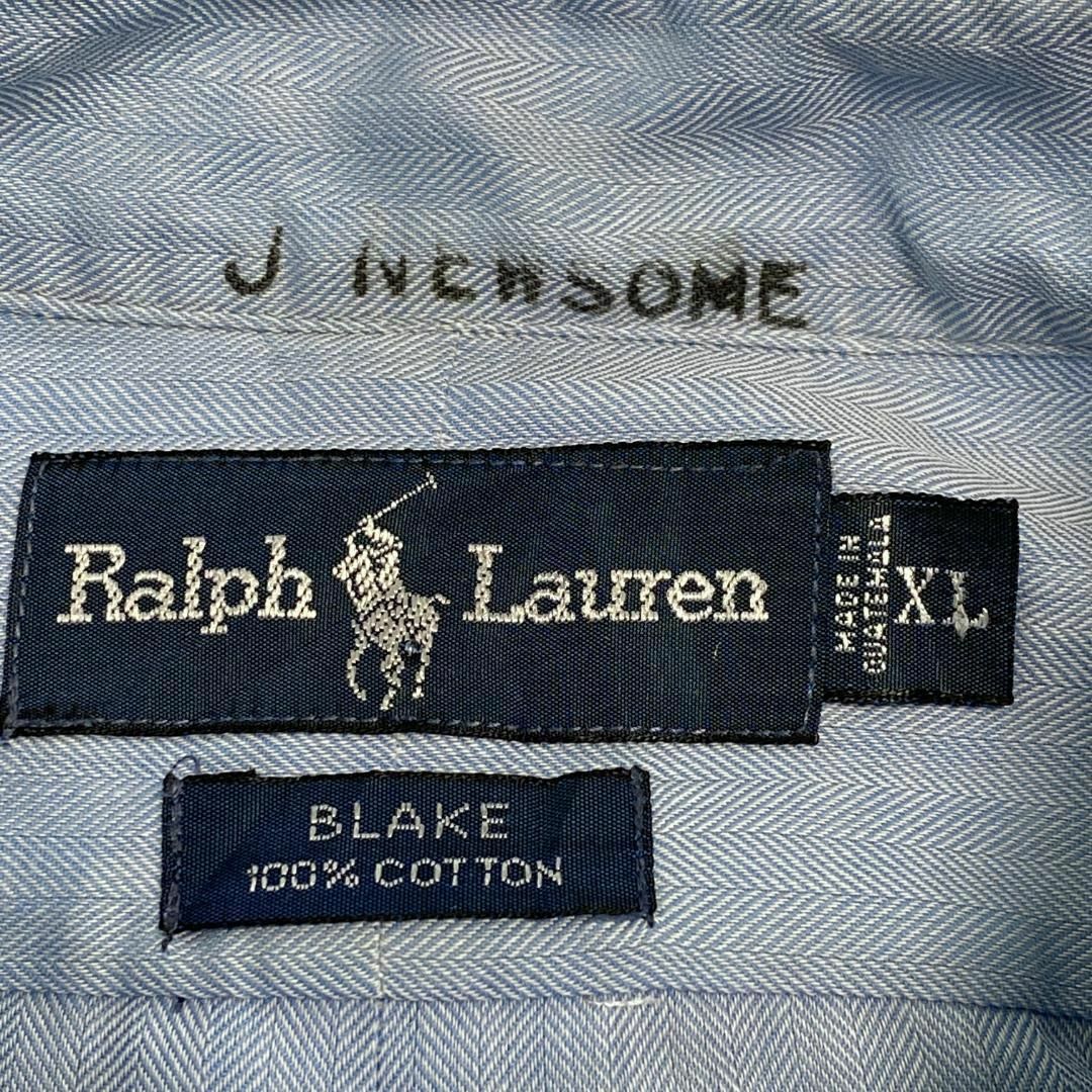 Ralph Lauren(ラルフローレン)のラルフローレン　人気デザイン　BLAKE　長袖シャツ　古着　ライトブルー　XL メンズのトップス(シャツ)の商品写真