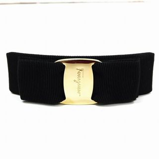 フェラガモ(Ferragamo)のFerragamo フェラガモ ヴァラ リボン バレッタ ブラック ゴールド アクセサリー ヘア レディース【中古】JA-17949(その他)