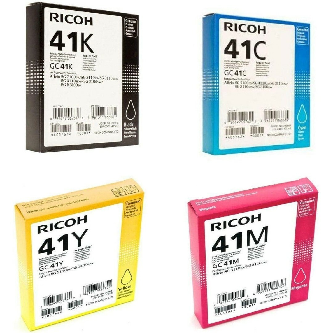 RICOH - 【新品未開封】RICOHインクカートリッジ 41K、41Y、41M」3色 ...
