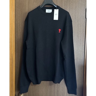 マルタンマルジェラ(Maison Martin Margiela)の黒XL新品 AMI Paris アミ グラフィック ウール ニット セーター(ニット/セーター)