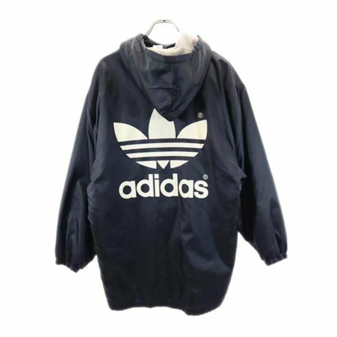 adidas(アディダス)のアディダス 80s デサント製 ヴィンテージ バックトレフォイルロゴ 中綿コート 160 ブラック adidas 裏ボア キッズ 古着 【231108】 キッズ/ベビー/マタニティのキッズ服男の子用(90cm~)(コート)の商品写真